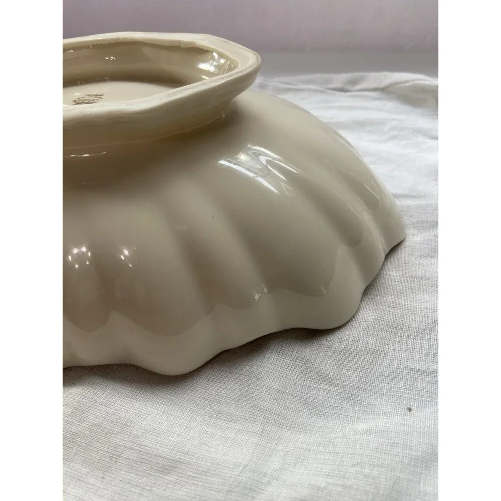 Vintage Lenox Holly And Berry Christmas Centerpiece Bowl Footed With Gold Trim